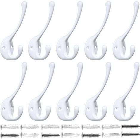 Ganchos de pared resistentes (paquete de 10), ganchos de pared premium, ganchos de pared de metal inoxidable (1/4)