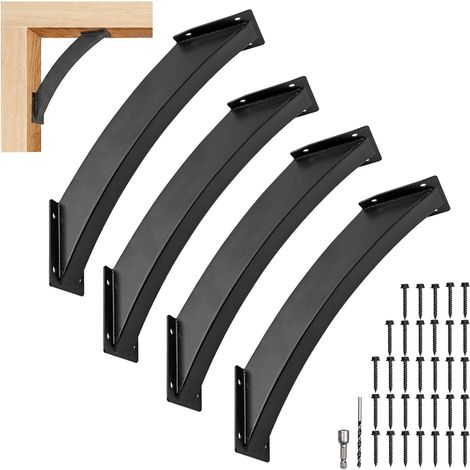 Équerres d'angle à 45 Degrés - Pergola Bois Support Poteau/Connecteur de Poteau/Connecteur d'angle - Support d'angle pour Poutres en Bois - Kit de Support pour Pergola (4) (1/5)