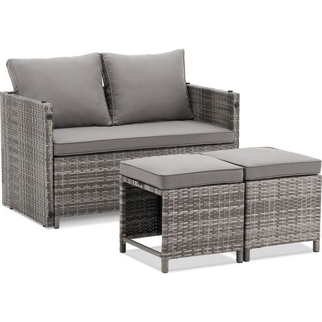 Mobili da giardino 2in1 in polyrattan Giamaica (1/5)