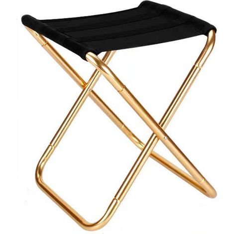 Sgabello pieghevole da campeggio, sgabello pieghevole portatile, sedia pieghevole retrattile leggera, per campeggio, caccia, pesca, escursionismo, nero, 262324 cm (1 pz)