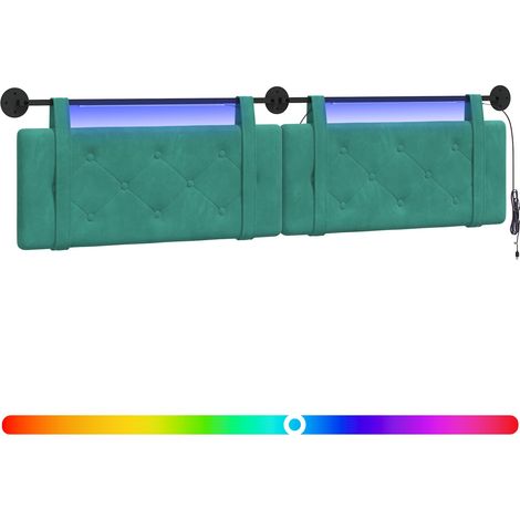 Maison Exclusive - Hängendes Kopfteil Mit LED Licht Türkis Samt
