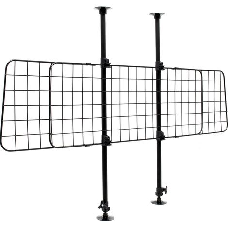Wiltec – Grille de voiture pour chien – Réglable 72-136 cm – Largeur 118-128,5 cm – Montage sans perçage – Sécurité et protection