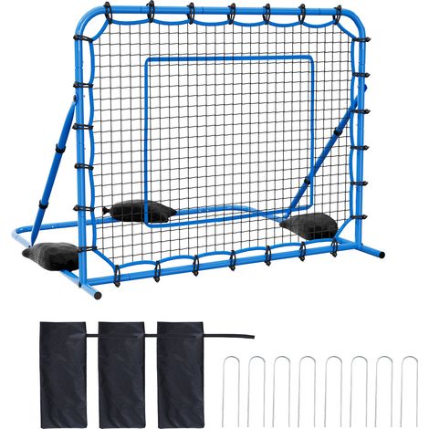 Mophorn Red de rebote para fútbol, diseñada con ángulo ajustable para mejorar el control y la práctica de pases. Fabricada con estructura de hierro duradera y red de PE, fácil de montar (1/5)