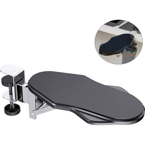 Bracciolo per computer con imbottitura ergonomica in schiuma, regolabile, girevole, pieghevole, portante, estensibile da scrivania. (1/5)