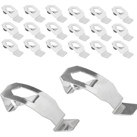 18 Stück Bilderrahmen-Befestigungsclips, Bilderhaken, Wandhaken, kein Bohren erforderlich, Federdrehclip, Aufhängezubehör, Rückplatten, Hardware-Befestigungen für Rahmen - (1/5)