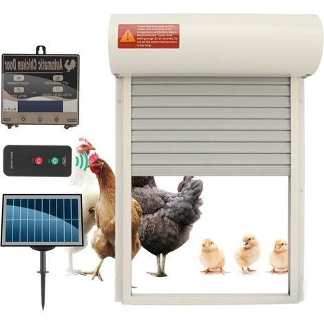 Apriporta automatico per pollaio, timer, sensore di luce programmabile, funzionamento a batteria, apriporta automatico per pollaio (bianco) (1/5)