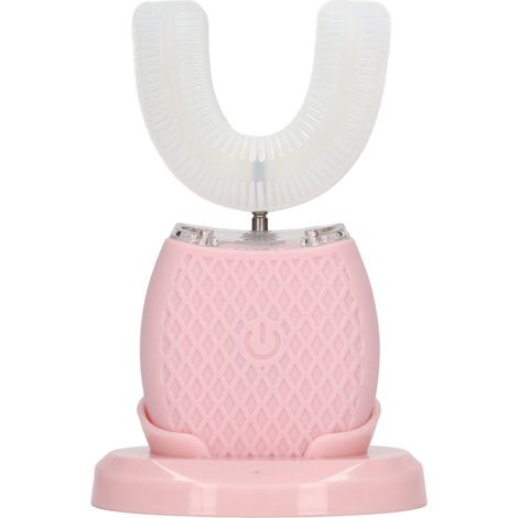 Brosse à dents électrique étanche IPX7, en forme de U, avec massage ultrasonique et base rechargeable par USB 5V.