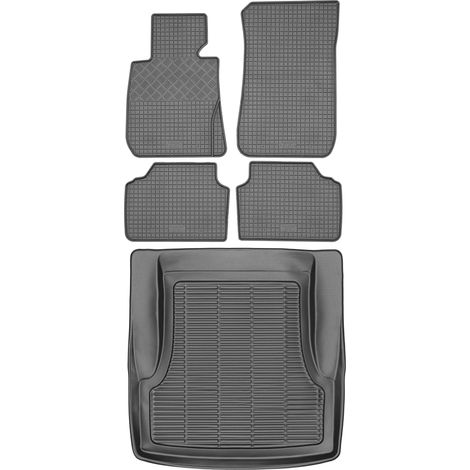 Juego de alfombrillas de goma para coche y alfombrilla para maletero para BMW Serie 3 E90 Sedán (2004-2011).
