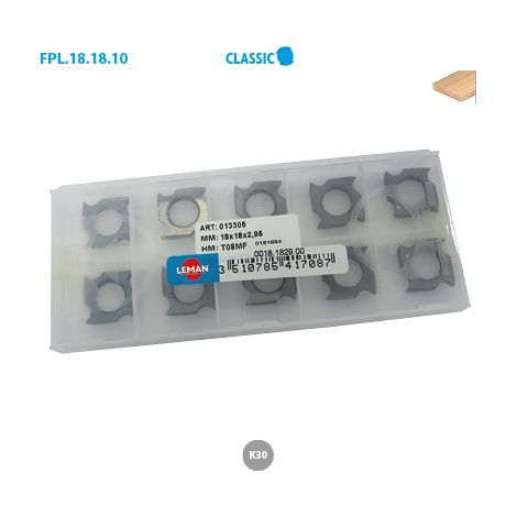 Leman - 10 plaquettes d'araseur 18x18x2,45 mm 4 coupes