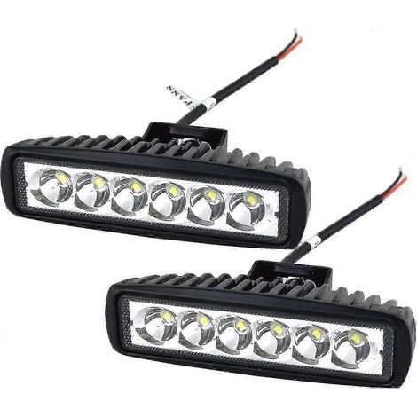 Lot de 2 projecteurs de travail LED 12 V 18 W, étanches IP67, pour moto, voiture, camion, tracteur. Éclairage de voiture.