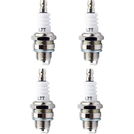 Lot de 4 bougies d'allumage L7T Universelles de Rechange l7t Bougie Tronconneuse Bougie D'allumage Remplacemen pour Tondeuse à Gazon Moteurs à 2 Temps (1/4)