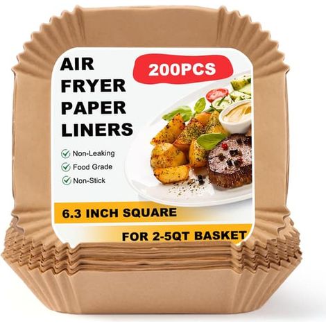 200 unités de papier frit carré jetable, 16 cm, antiadhésif, compatible micro-ondes.-AquaForge (1/5)