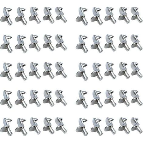 10 soportes de acero para estantes, soportes angulares, espiga de 5 mm, soporte de fijación para gabinetes (1/2)