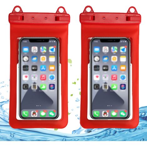 Lot de 2 pochettes étanches pour téléphone portable avec cordon, compatibles avec iPhone 13/12/11 et Samsung S22/S20, pour écrans de moins de 7,5 pouces. (1/5)