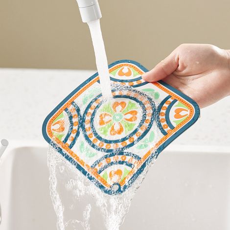 Dessous de plat vintage en PVC résistant aux brûlures, antidérapant et oléophobe, multifonctionnel, pour la cuisine. (1/5)