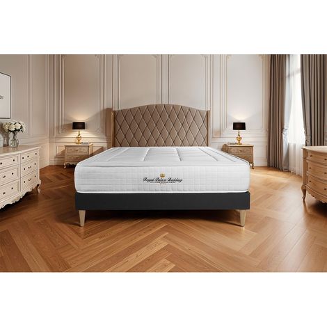 Ensemble matelas sommier Balmoral 140 x 200 cm - Couleur : Noir