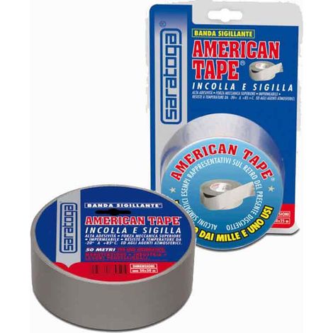 Nastro Americano American Tape Grigio Mt 25x50 mm SARATOGA