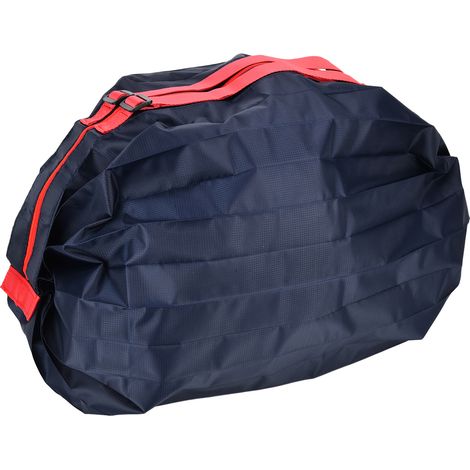 Sac fourre-tout imperméable en toile Oxford bleu marine, pliable, réutilisable, grande capacité, bandoulière portable (1/5)