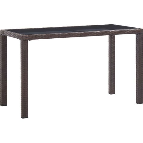 Gartentisch Braun 123x60x74 cm Poly Rattan