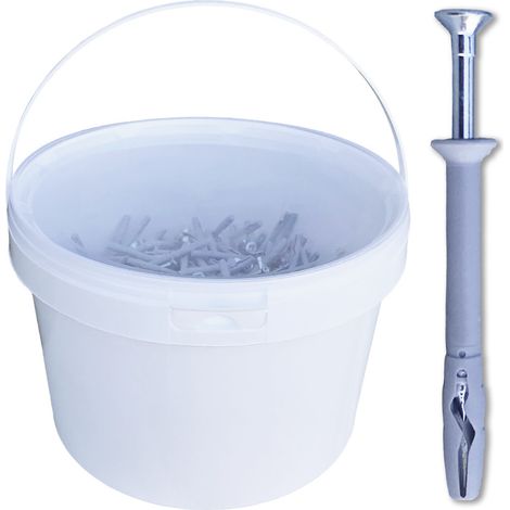 D-Work Chevilles à Frapper NHS D. 5 x Lt. 45 mm avec Vis Tête Fraisée - Pack de 600 - Dimensions 5 mm diamètre x 45 mm longueur - Épaisseur 15 mm - Parfaites pour divers matériaux (1/5)