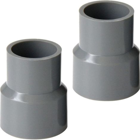 PVC Reducer 6350mm, Downpipe Connection Sleeve, Plastic Gutter Connector, Rainwater Drainage, DN 50/40, Gray (2 Pieces) (1/5)