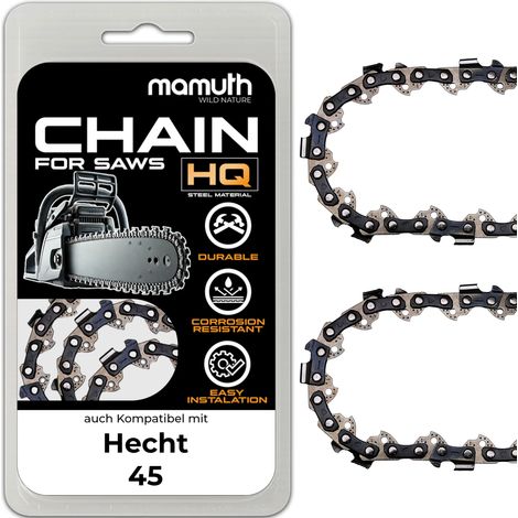 2x Chaîne de scie Chainette de 40cm 1,5mm 0,325" 66TG pour Hecht 45 (1/4)