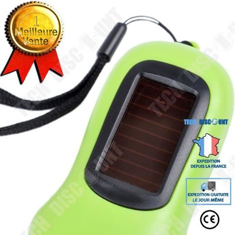 Lampe torche - PROMOTION SUR LA TECHNOLOGIE Lampe torche multifonctionnelle rechargeable à énergie solaire 3 LED - AquaForge (1/4)