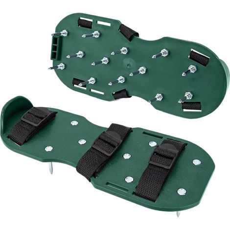 Zapatos con púas para aireador de césped – para airear el césped, aireador manual – 2 zapatos con púas con suela y puntas de 42 mm, zapatos ajustables para césped (1/5)