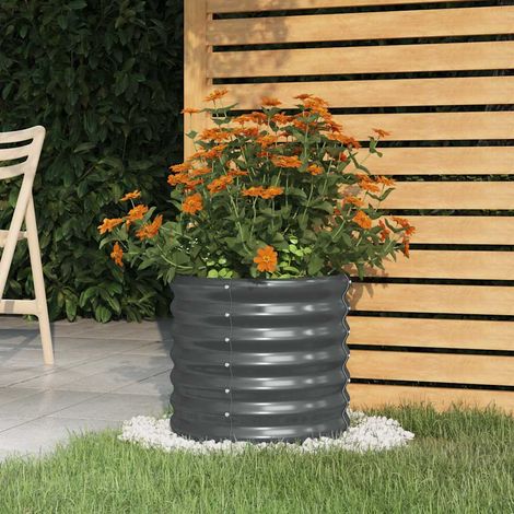 Jardinière Acier galvanisé 40x40x36 cm Anthracite (1/4)