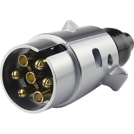 1 prise remorque 7 broches, connecteur mâle 12v étanche, alliage aluminium, pour caravane voiture rv (1/5)