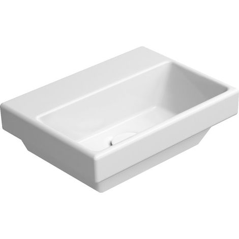 Lavabo en céramique NORM 35x26cm, sans trou pour robinetterie, blanc ExtraGlaze (1/3)