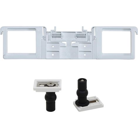 Charnière plastique abattant wc pour fixation lunette de toilette avec vis d'expansion et amortisseur pièces détachées kit boulon ecrou frein de charnières universel planche 206mm avec Boulons 2pcs (1/2)