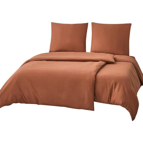 Bettwäsche 06 Orange Gebrannt 4Teilig 2x 135x200 cm 2x 80x80 cm (1/5)