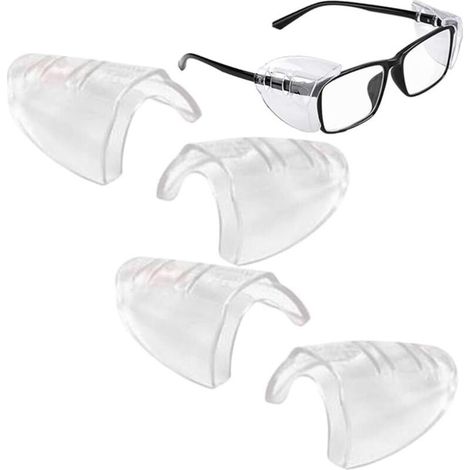 Lot de 2 Paires de Protections Latérales Transparentes Universelles pour Lunettes de Sécurité - Pour Petite et Moyenne Taille (1/4)