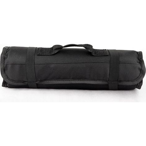 Zusammenrollbare Messerscheide – Messertasche – Canvas – Aufbewahrungstasche – Oxford-Gewebe – Küchenset – Für Camping, Wandern & Freizeit – 58 x 35,3 cm – Schwarz (1/5)
