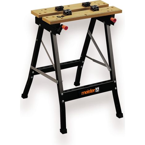 Meister Werk- und Spanntisch - 150 kg Tragkraft - Große Arbeitsfläche - Aufgedruckte Skala & Winkelangaben - Klappbar - Vielseitig verstellbar / Werkbank mit Spannbacken / Arbeitstisch / 9079100