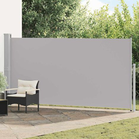 Auvent latéral rétractable brise-vue de jardin terrasse acier polyester gris 160 x 500 cm - PANGIVO (1/5)