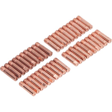 40 pointes de contact pour torche de soudage en cuivre résistant aux hautes températures 15AK, diamètre 0,6 mm à 1,0 mm (1/5)