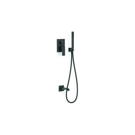 Kit mitigeur encastré 2 voies Rapid‑box pour baignoire et douche Cuadro Noir mat - TRES 00638006NM