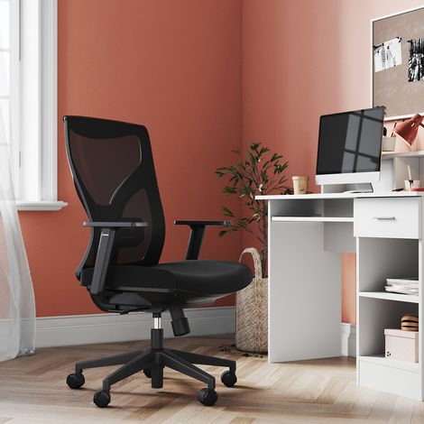 ELEGANT Black Executive 0ffice Chair with Arms and Lumbar Support Ergonomic Office Chair Adjustable Office Chair (1/5)