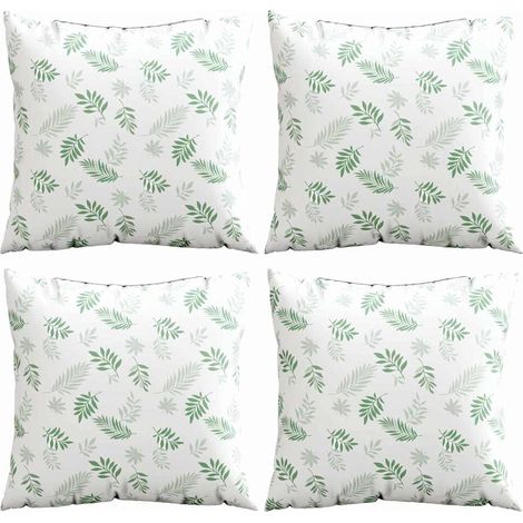 Scatter Pillows 4 pcs Leaf Pattern 50 x 50 cm Polyester Farbic vidaXL