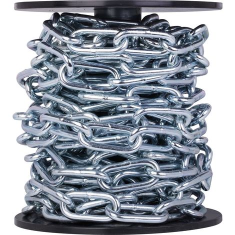 Bobine de chaîne acier zingué - soudée droite - maille longue