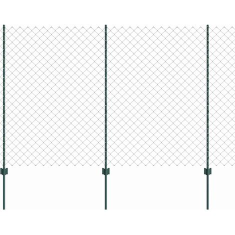 Maison Exclusive - Kettenzaun mit Pfosten 25 x 1,5 m (B x H) Feue