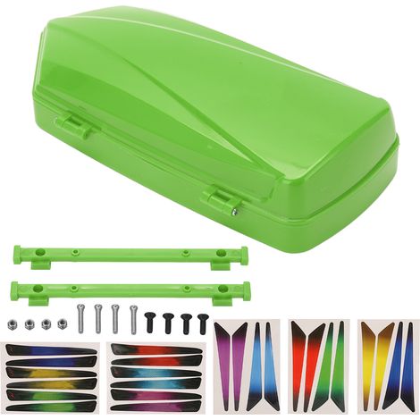 Coffre de toit RC avec support, autocollants et vis pour voiture SCX10 90046 1/10 1/8, vert (1/5)