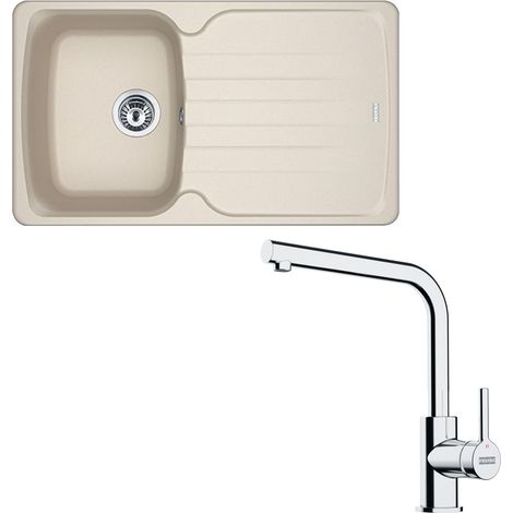 Pack évier Antea Fragranit café crème 860 x 500 x210 mm + mitigeur Lina L - Franke (1/5)
