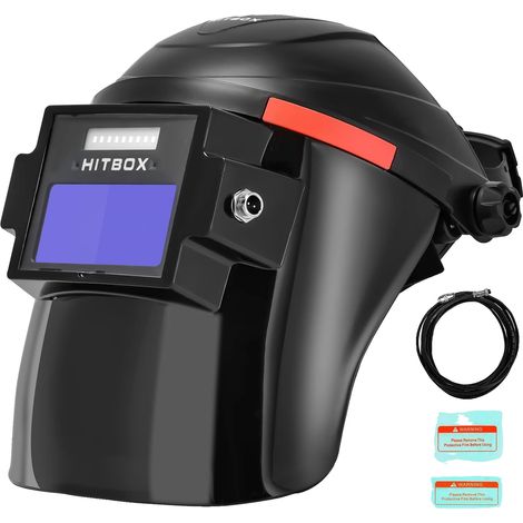 Casco per saldatura, lente auto-oscurante, luminosità LED regolabile, HZXVOGEN HV009 (1/2)