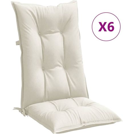 Maison Exclusive - Hochlehner-Auflagen 6 Stk. Melange Creme 120x5 (1/5)