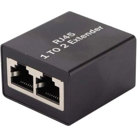 Répartiteur Ethernet Adaptateur de connecteur réseau RJ45 Répartiteur d'extension de prise Ethernet Répartiteur un à deux (1/4)