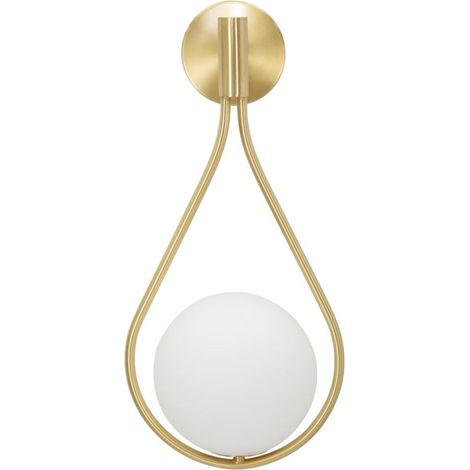 Applique da parete in metallo oro, 24x20x52 cm – Lampada Glamy Drop (1/5)
