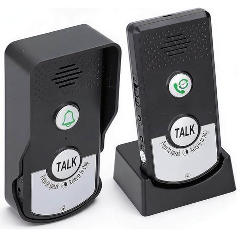 Sonnette D'Interphone sans Fil, Interphone Vocal à 2 Voies, Interphone sans Fil ABS, unité de Système de Sonnette 410 à 490 MHz, Interphone étanche, Interphone Domestique (1/5)